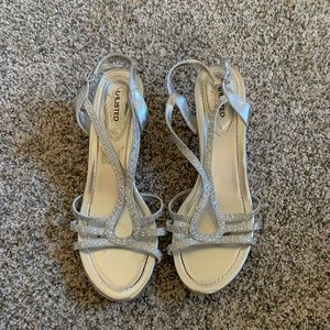 Silver formal heels